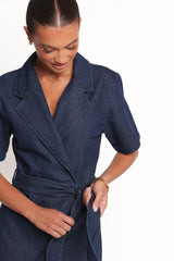 Bruna Denim Romper - Dark Wash