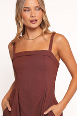 Caitlin Mini Dress - Cognac