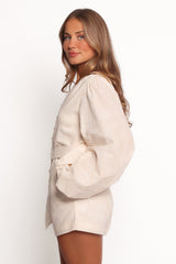 Cassian Belted Romper - Tan Swirl