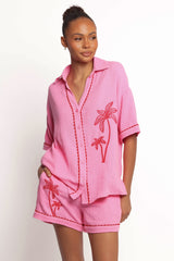 Catalina Short Sleeve Shirt - Pink