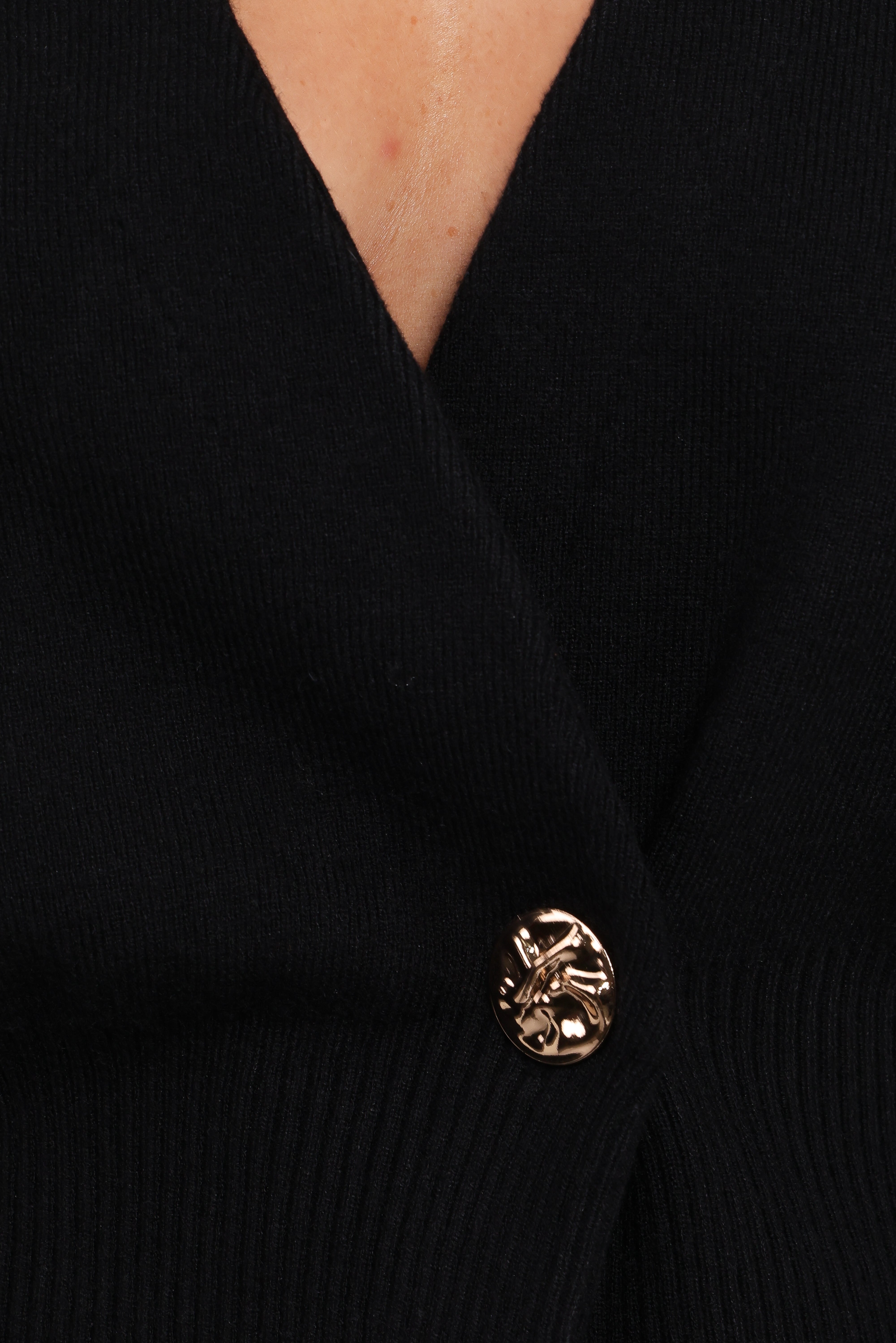 Caterina Button Cardigan - Black