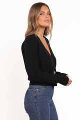 Caterina Button Cardigan - Black