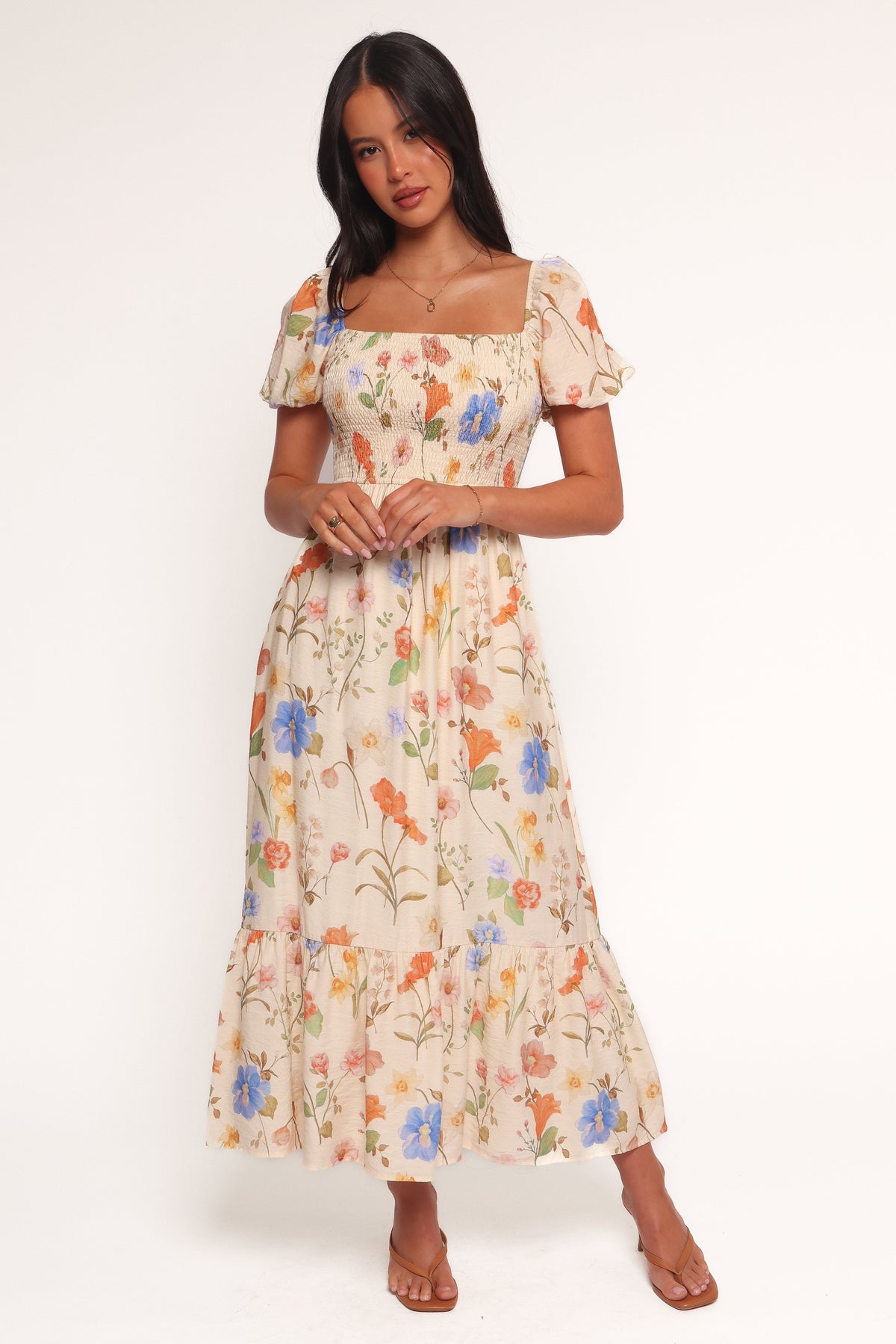 Cecelia Puff Sleeve Maxi Dress - Floral