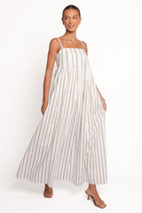 Corfu Midi Dress - Blue Stripe