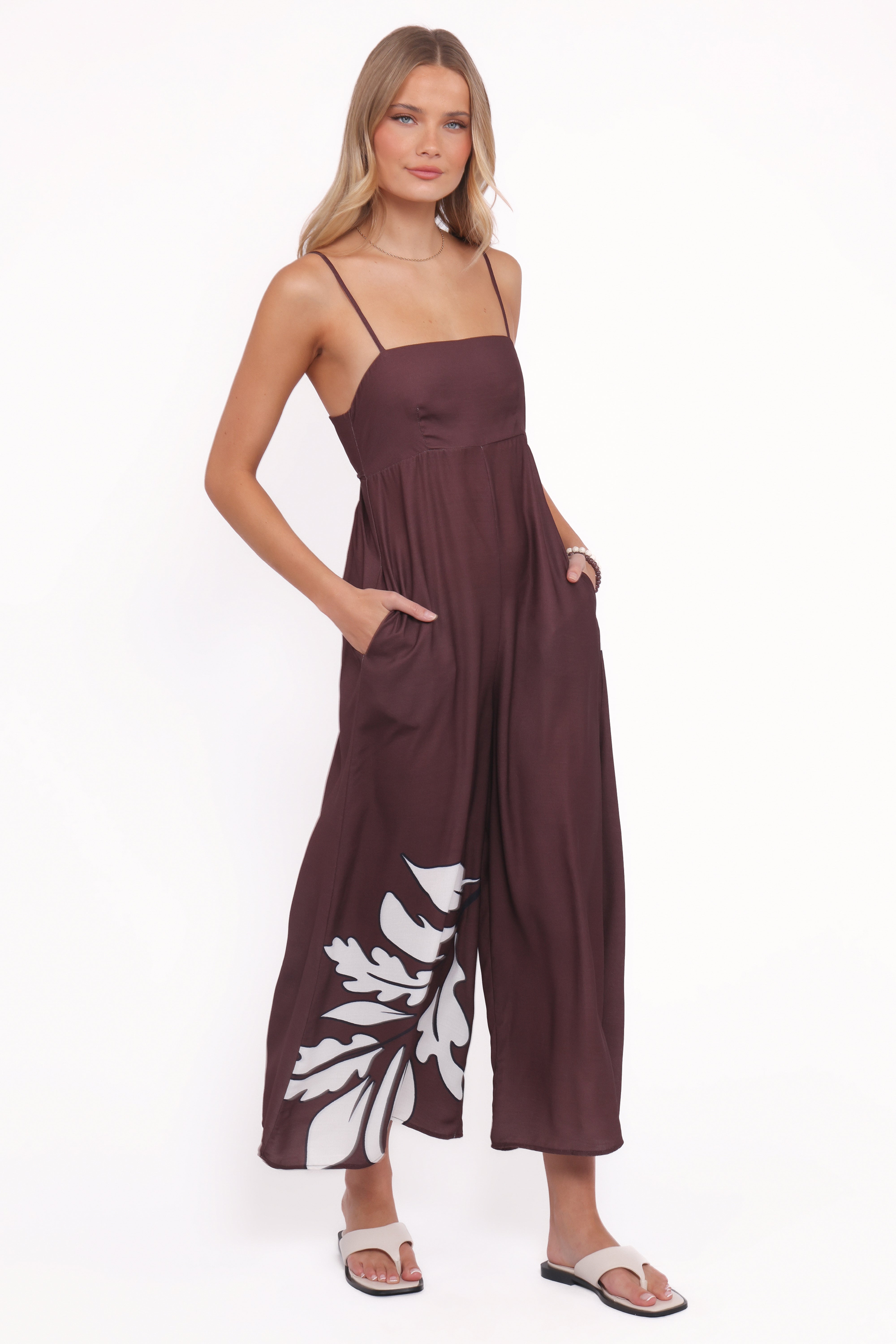 Delfina Jumpsuit - Brown Palm