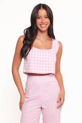 Devlin Cotton Top - Pink Gingham