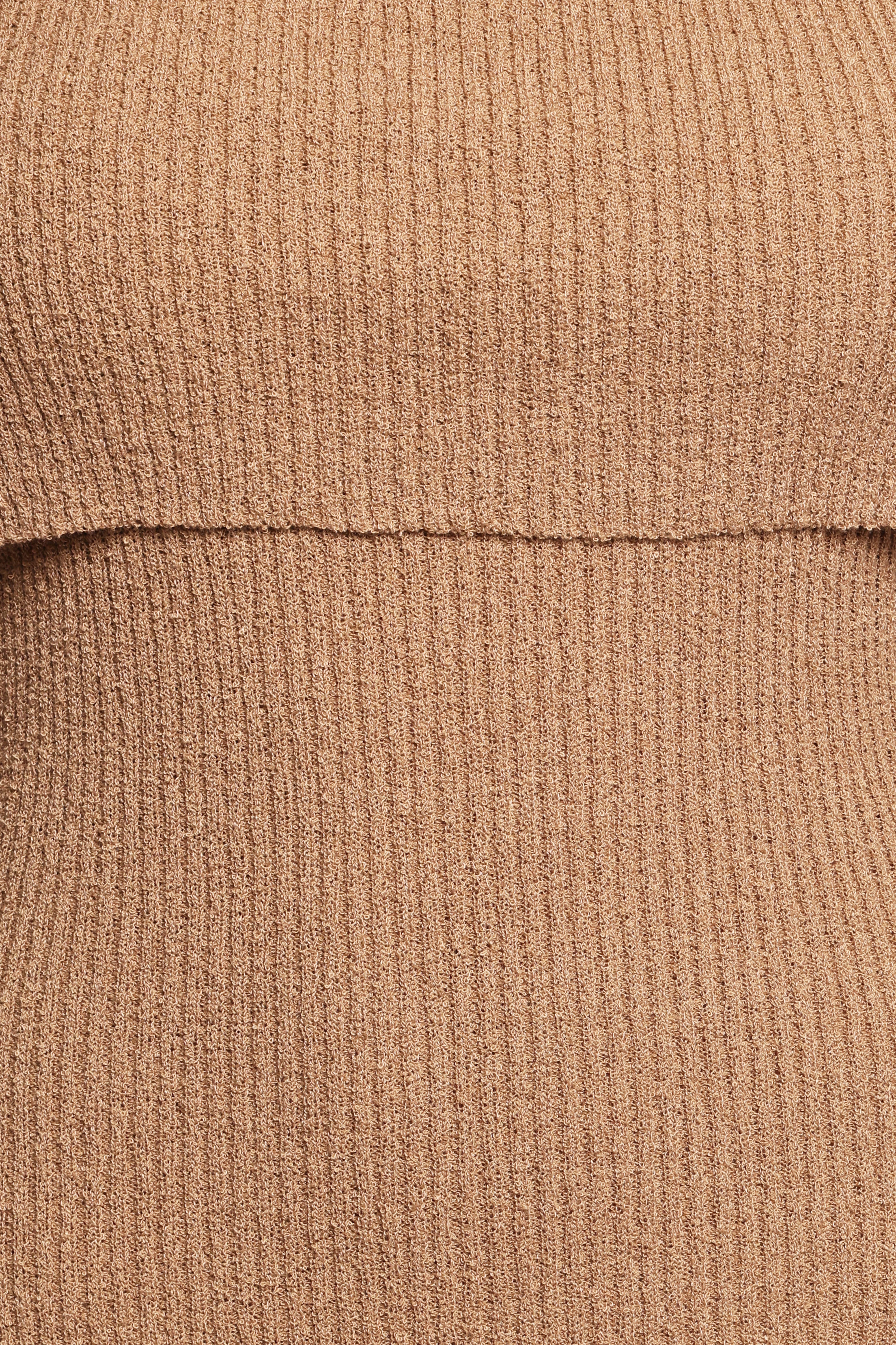 Domitia Off Shoulder Knit Dress - Brown