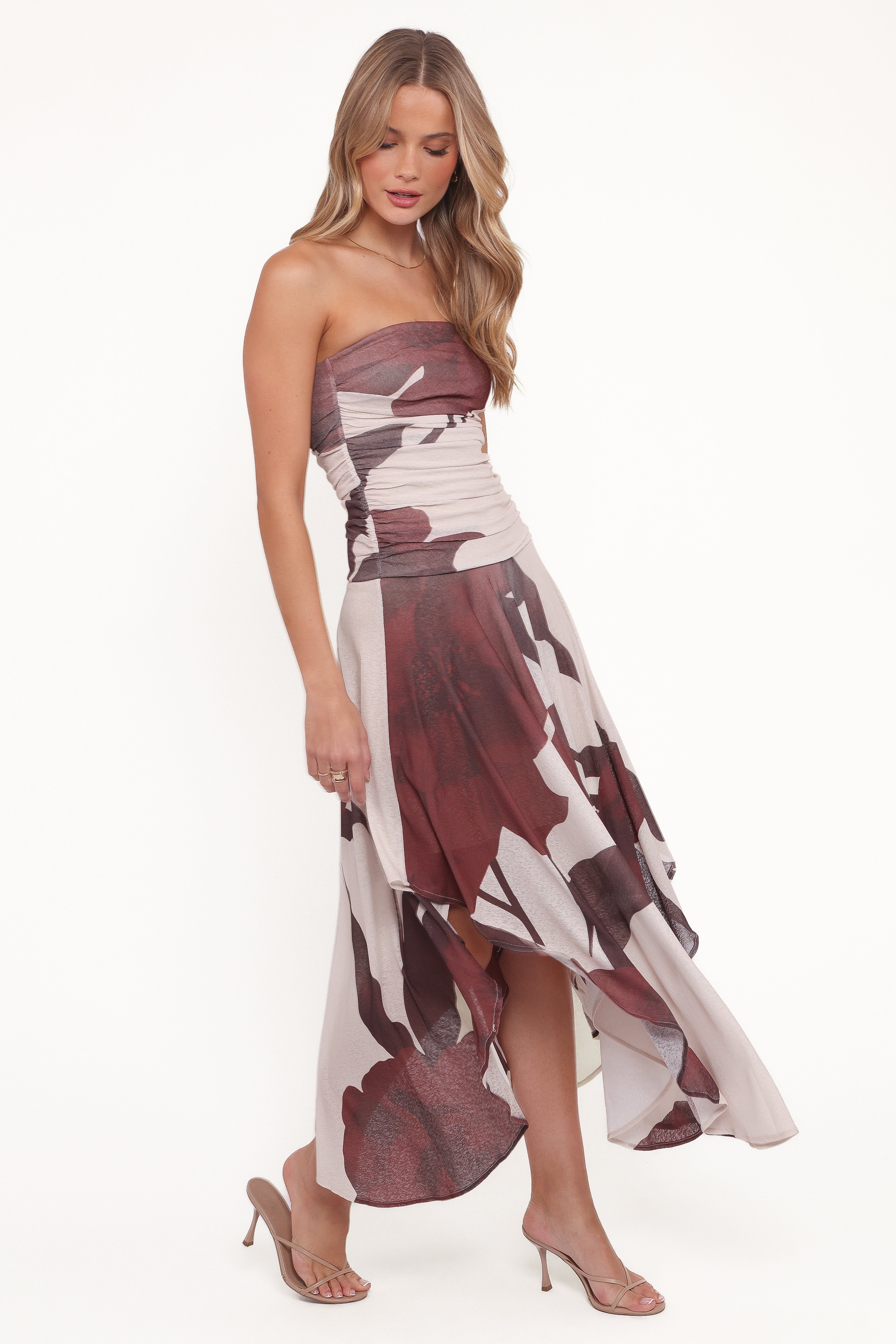 Doreen Midi Dress - Brown Floral