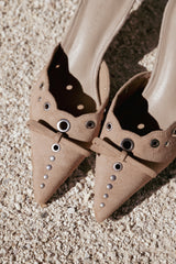 Elio Heels - Camel Suede