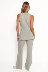 Ellory Knitted Pants Set - Light Sage