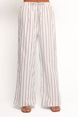 Ember Cotton Pants - Blue Brown Stripe