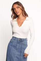 Emmerson Long Sleeve Knit Top - White