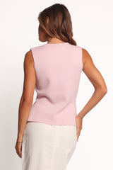 Everlee Knit Vest Top - Pink