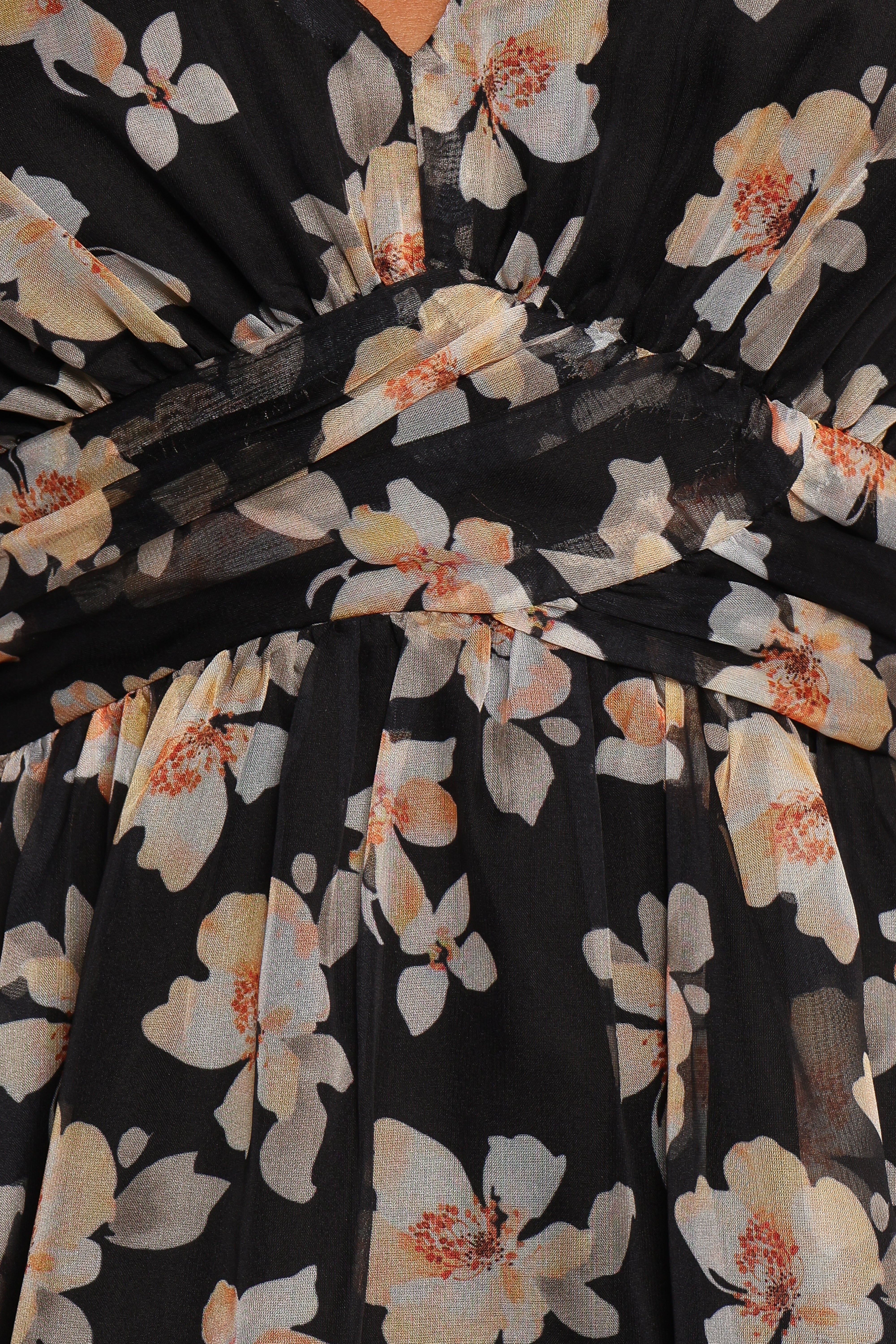 Farryn Maxi Dress - Black Beige Floral