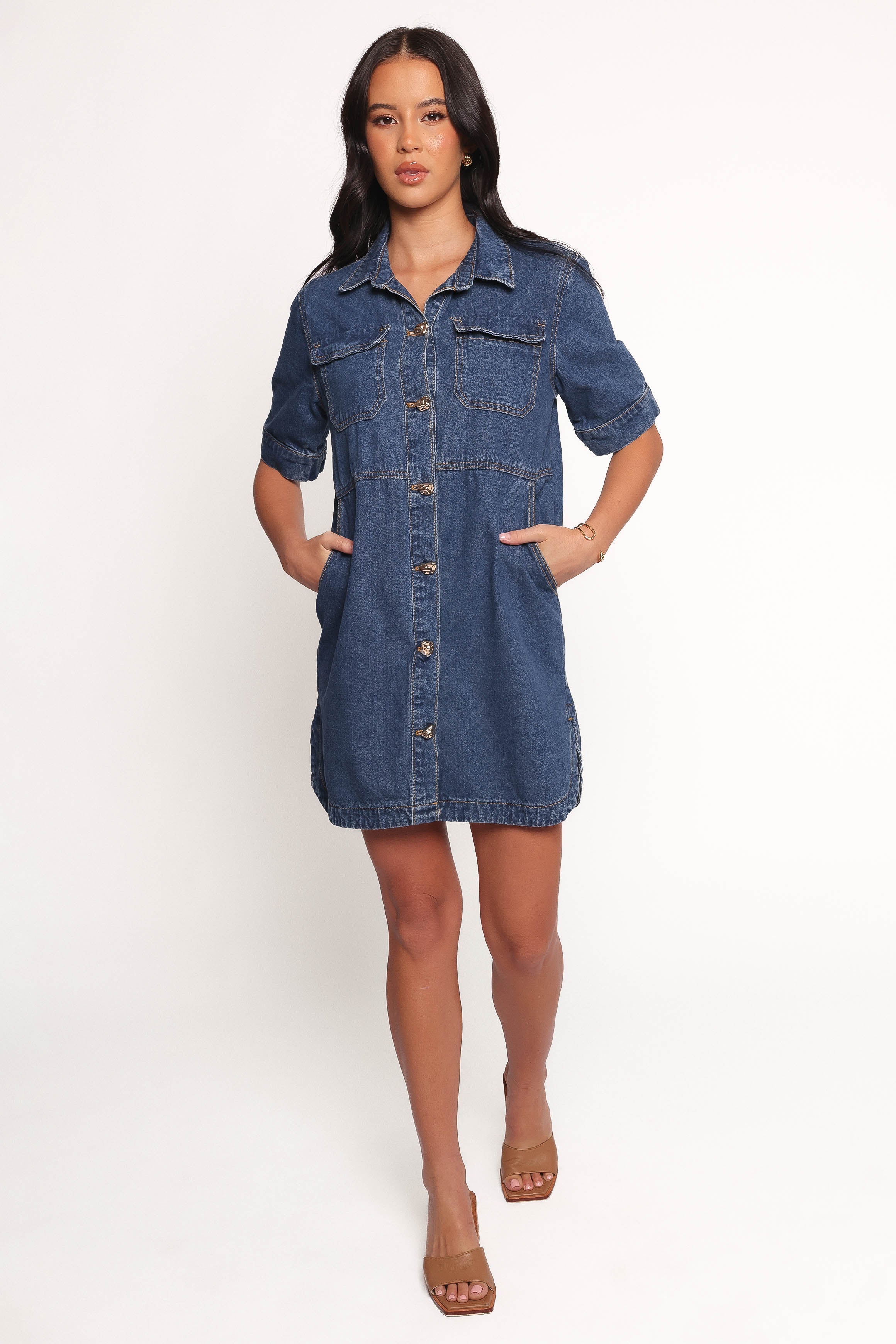 Fleming Shirt Mini Dress - Denim