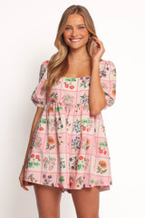 Floretta Puff Sleeve Romper - Flora Tile