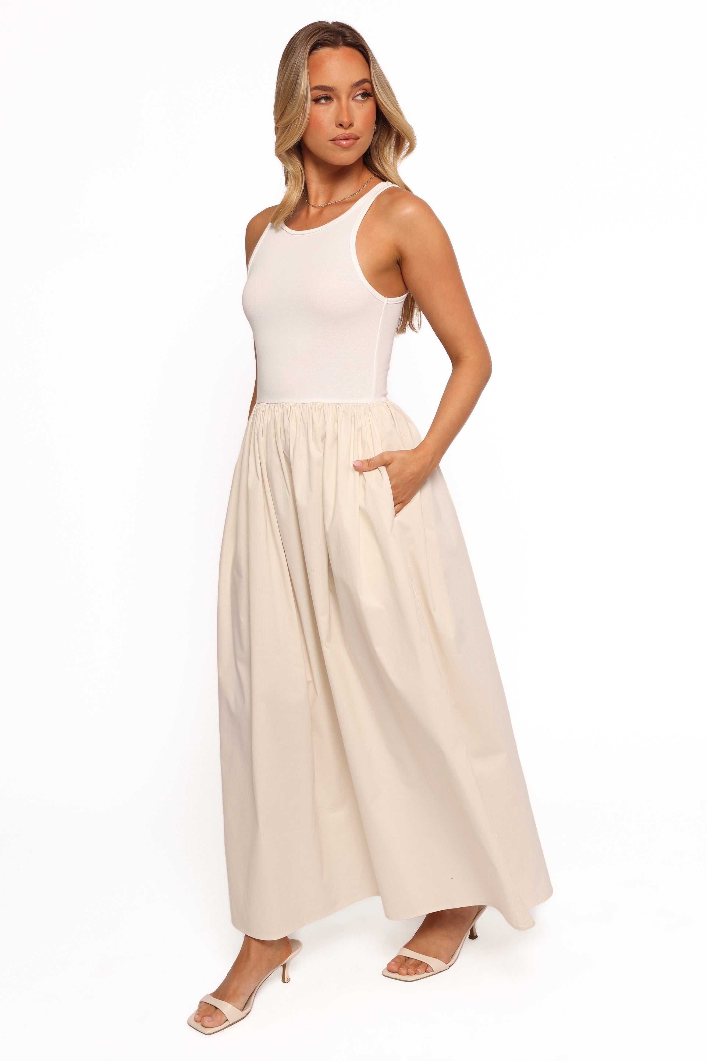 Franki Midi Dress - White Cream