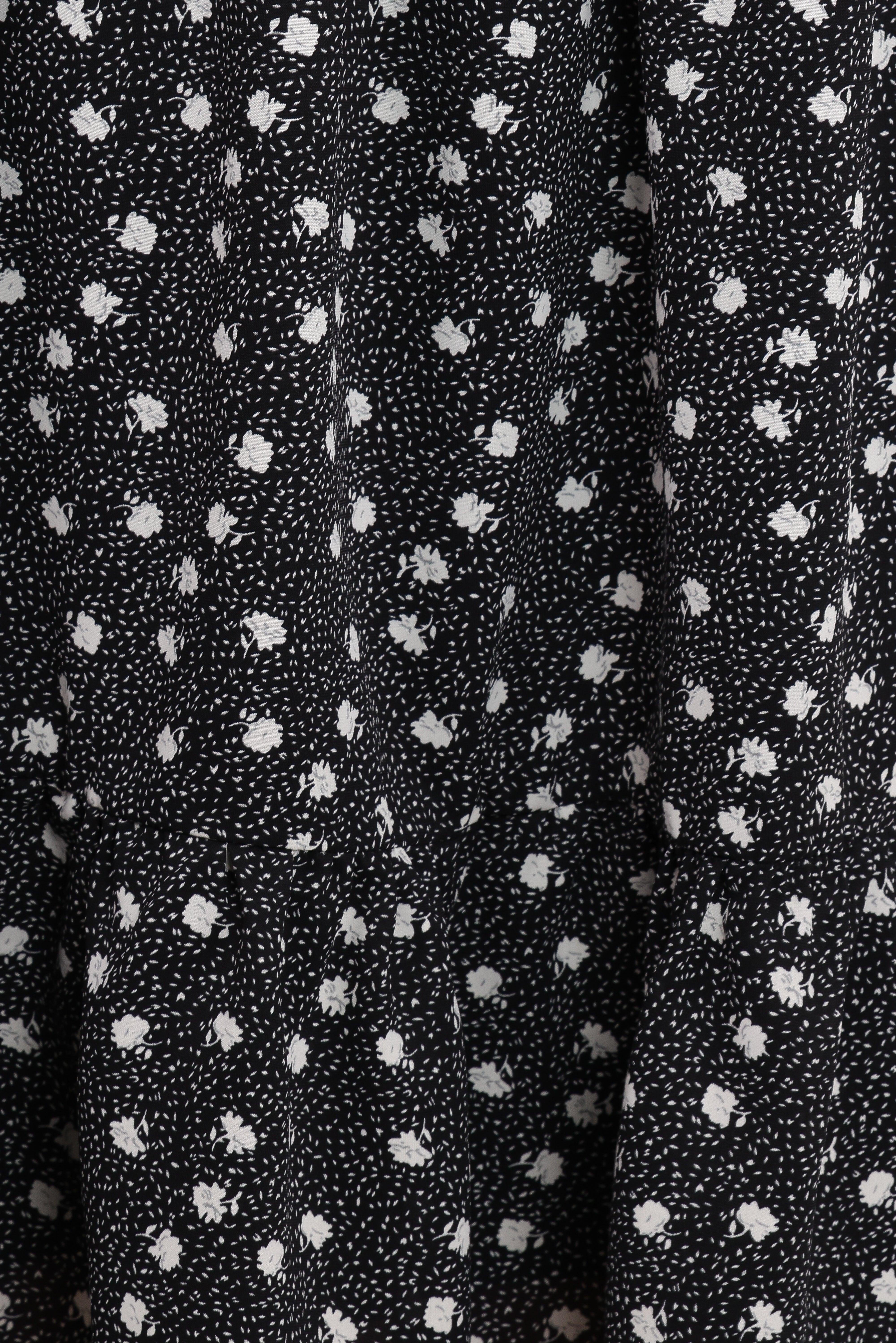 Frankie Long Sleeve Mini Dress - Black Floral