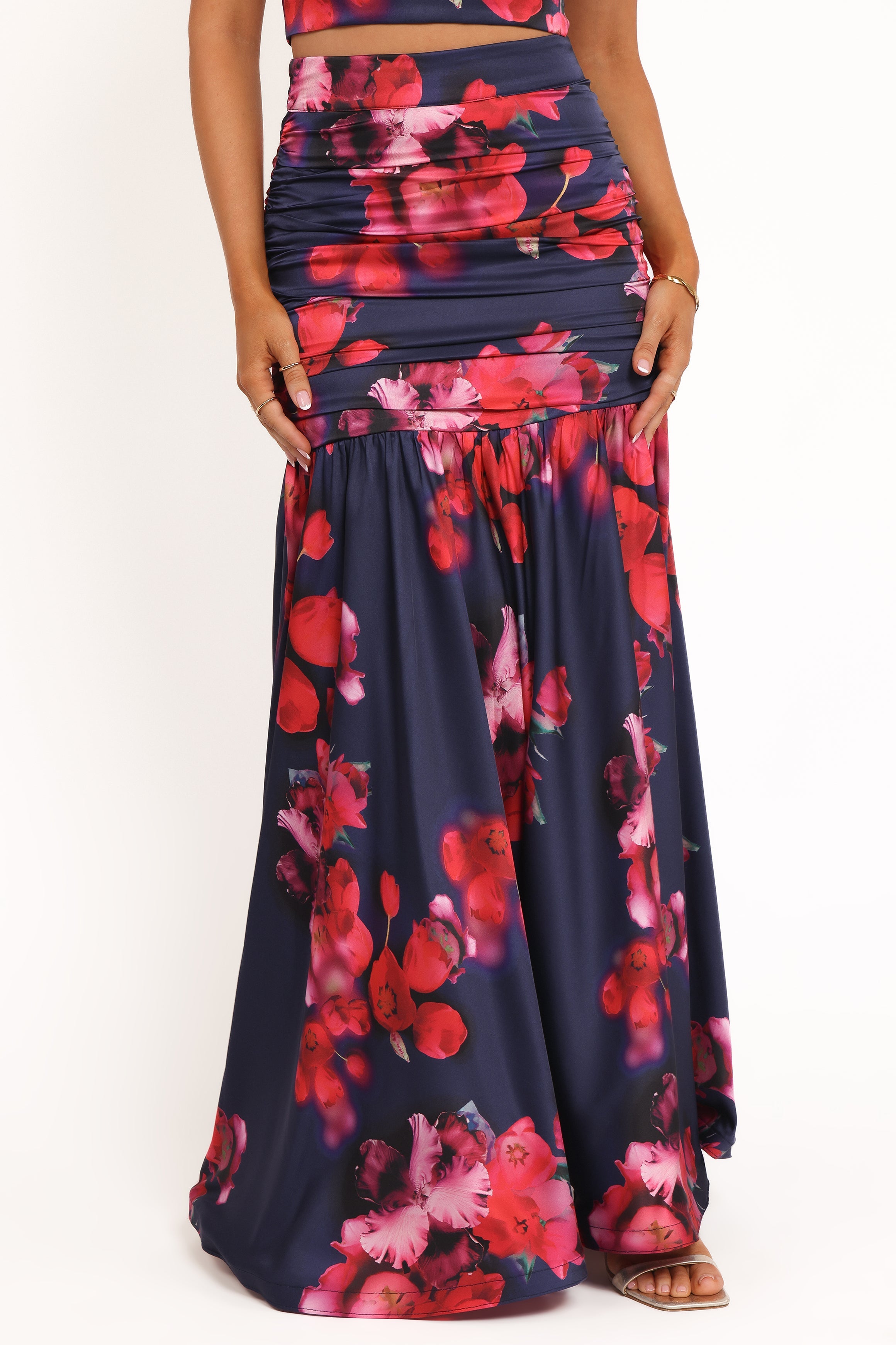 Freda Halter Skirt Set - Navy Floral