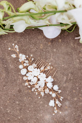 Geraldine Hair Comb - White