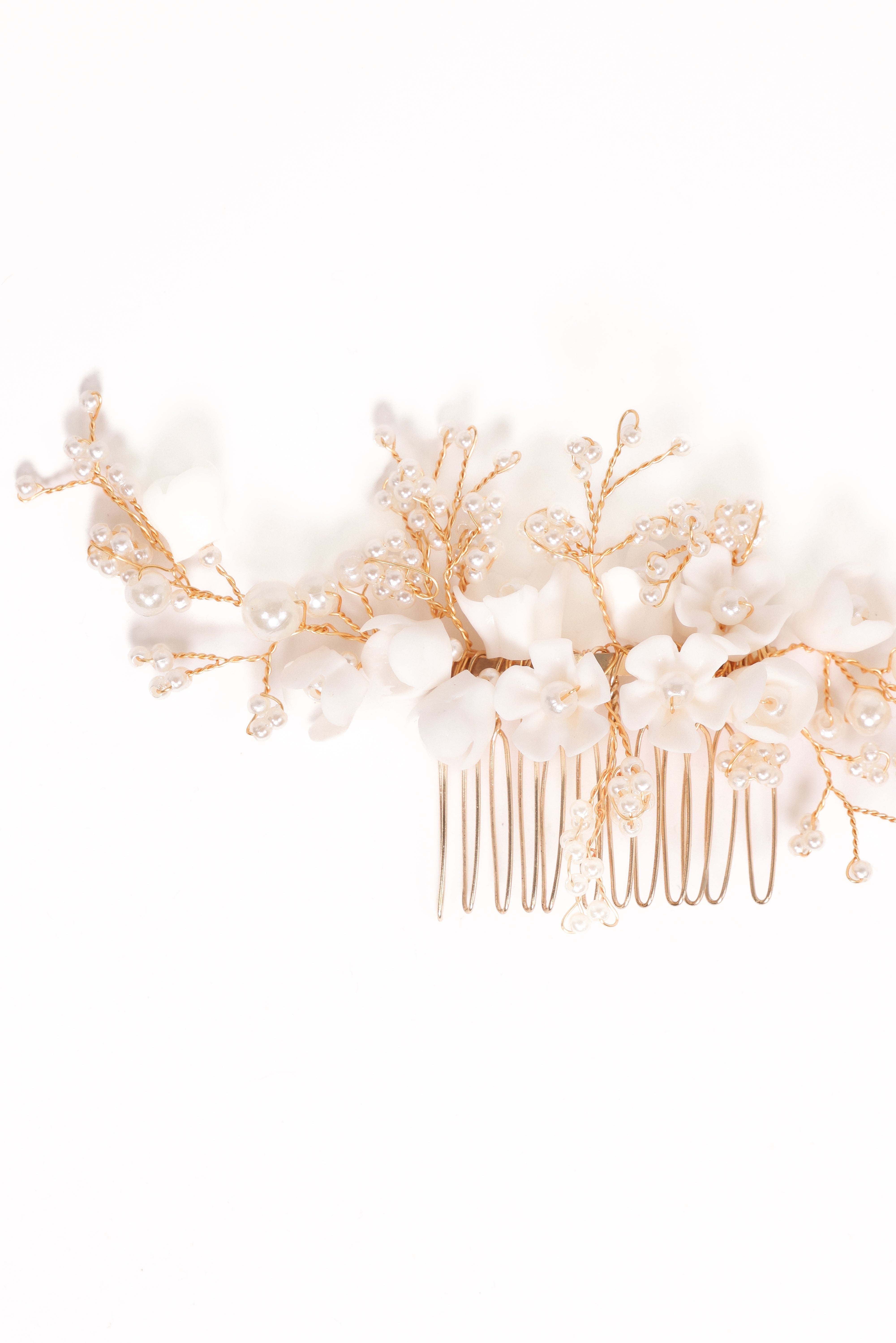 Geraldine Hair Comb - White