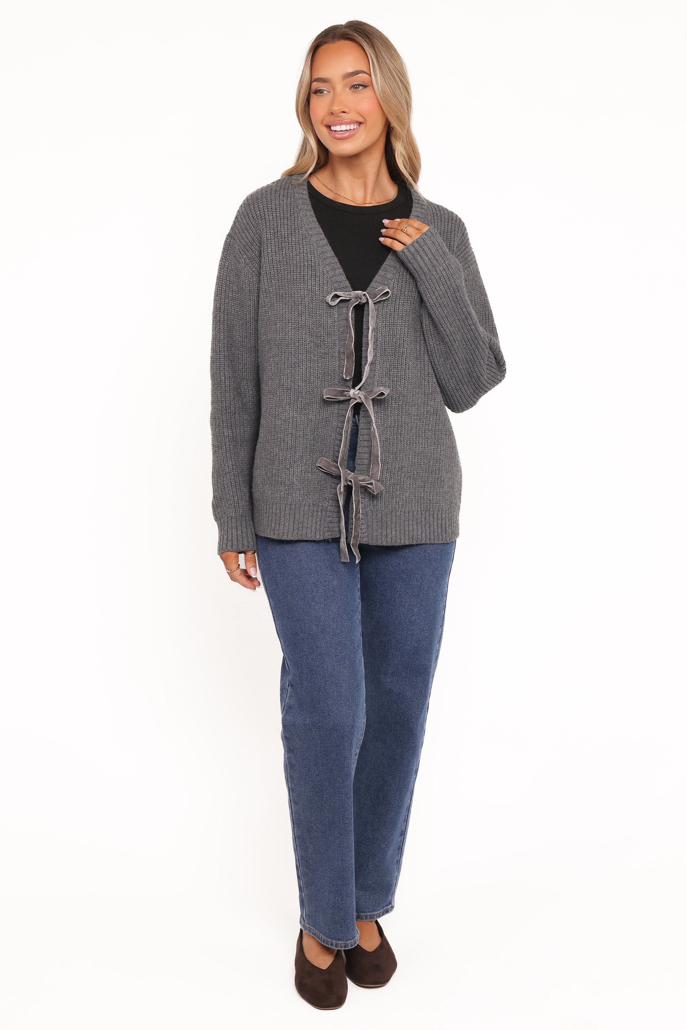 Hammond Tie Up Cardigan - Grey