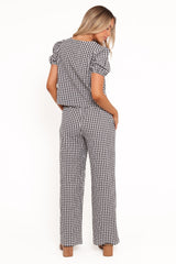 Hilda Pant Set - Black Gingham