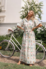 James Button Through Maxi Dress - Flower Market