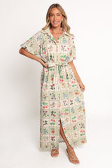James Button Through Maxi Dress - Flower Market