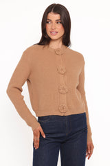 Jones Rosette Cardigan - Mocha