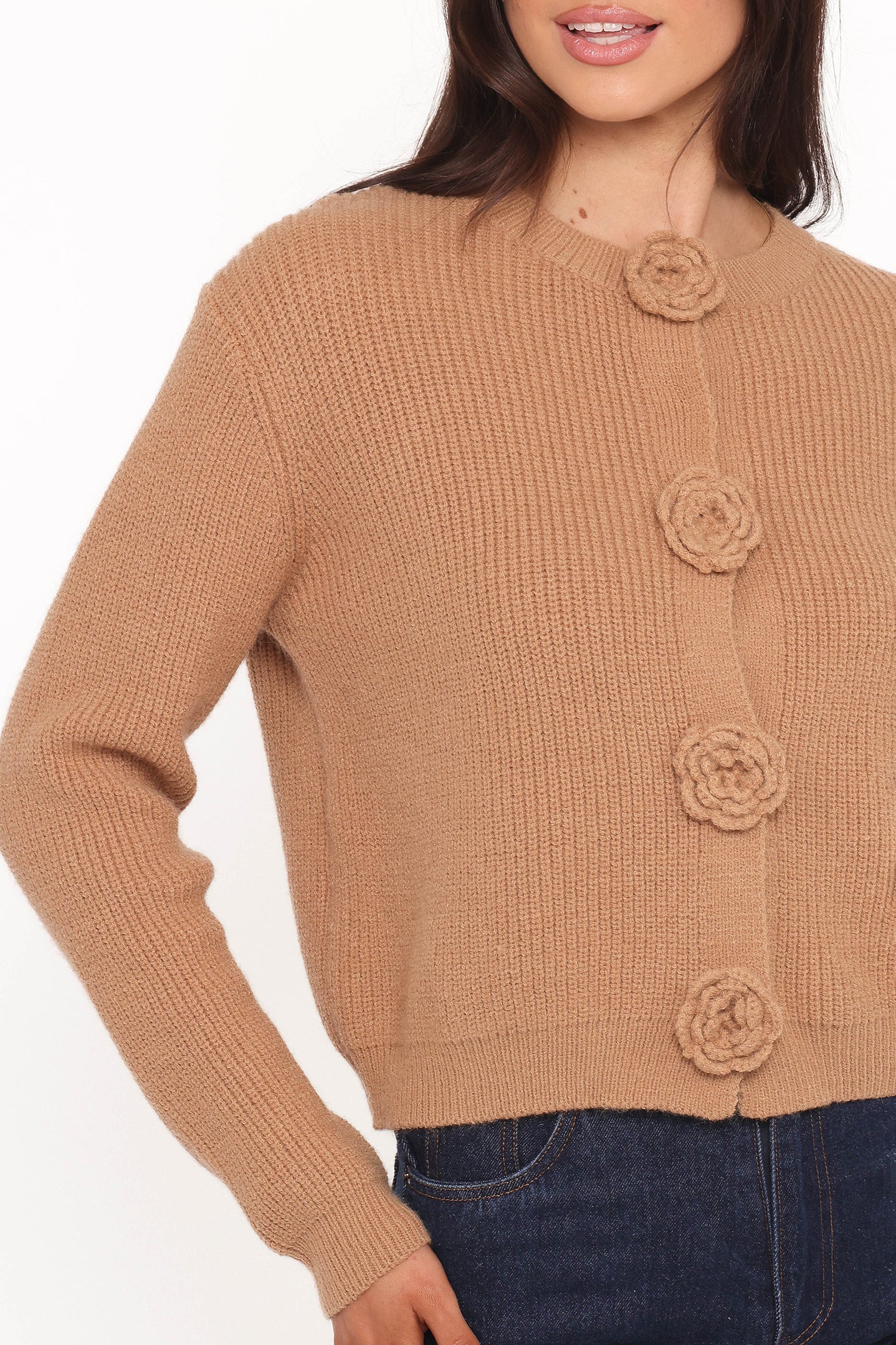 Jones Rosette Cardigan - Mocha