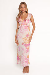 Kaori Midi Dress - Pink Floral