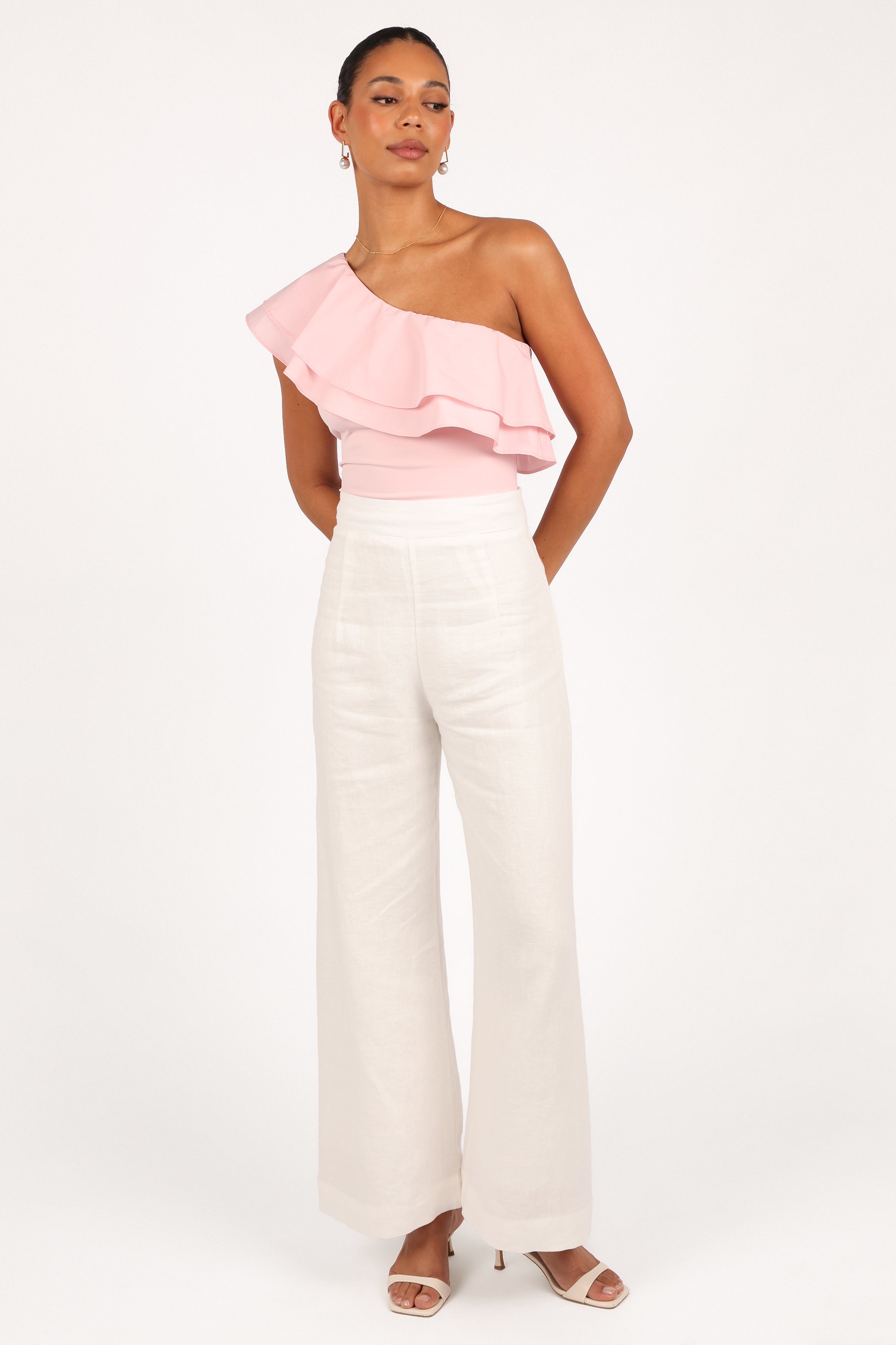 Kate One Shoulder Top - Petal Pink