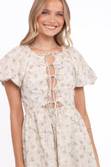 Kathleen Maxi Dress - Light Beige/Green Floral