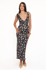 Kedra Tie Shoulder Top - Dark Floral