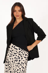 Kelby Slouch Sleeve Blazer - Black