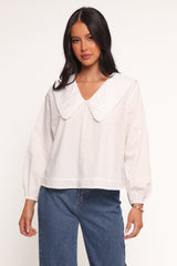 Kenna Long Sleeve Top - White