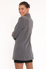 Kerryn Blazer - Grey Pinstripe