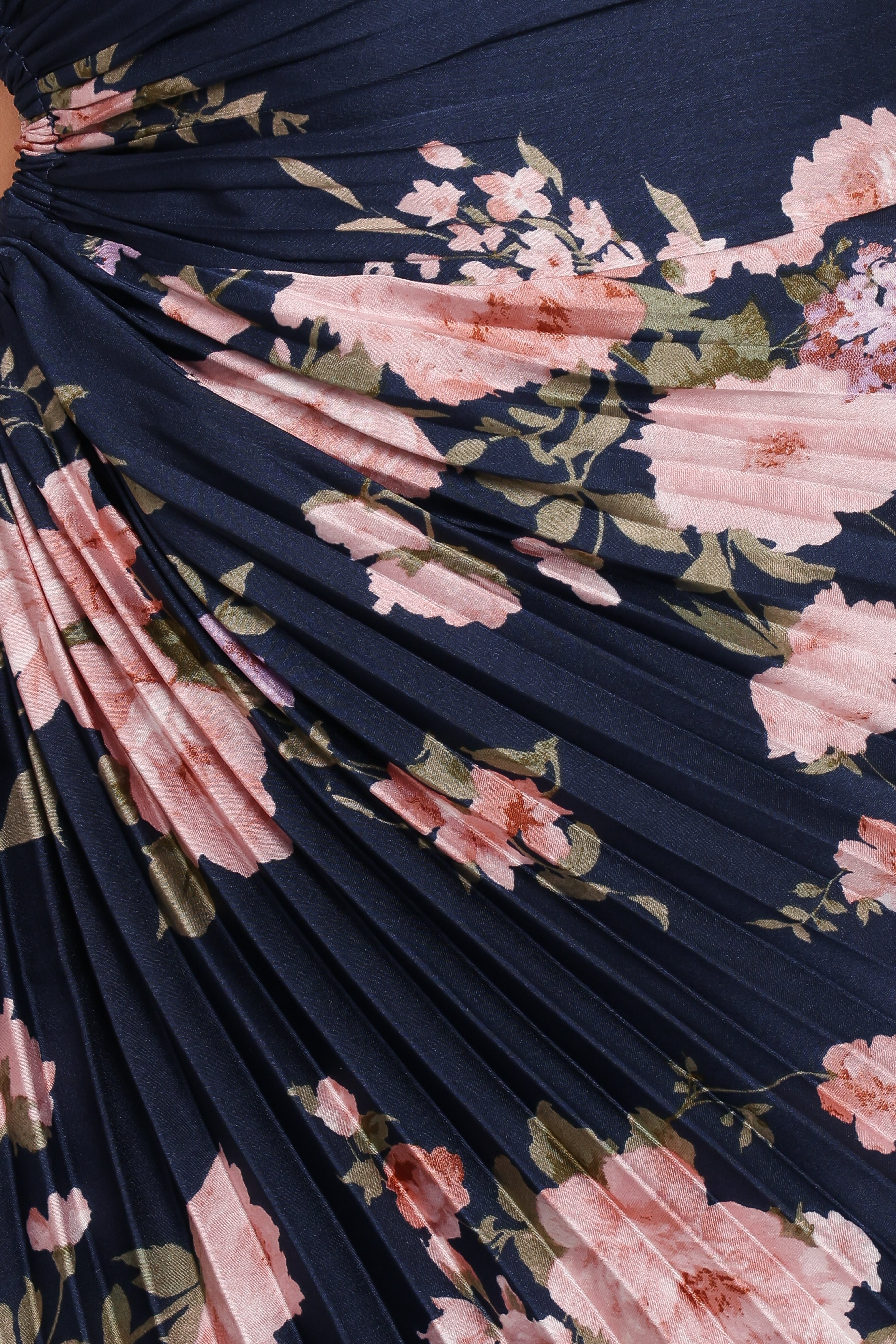 Kleo One Shoulder Maxi Dress - Navy Floral