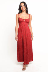 Ariadne Midi Dress - Red