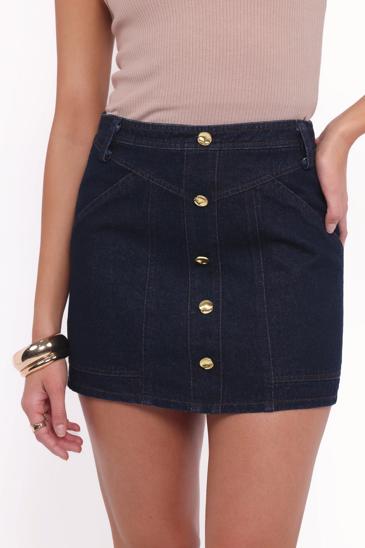 Narla Mini Skirt - Dark Denim