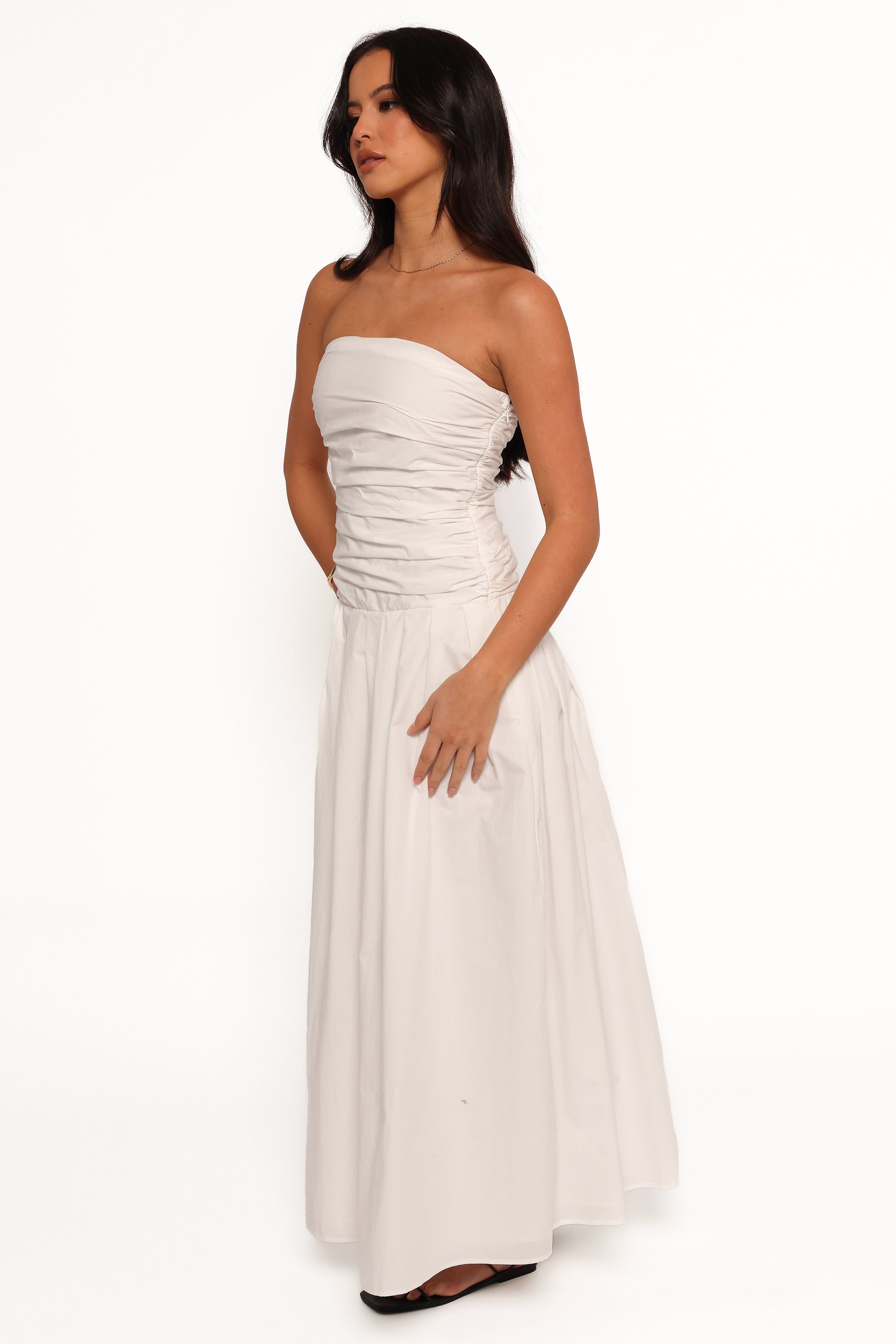 Nell Strapless Maxi Dress - White