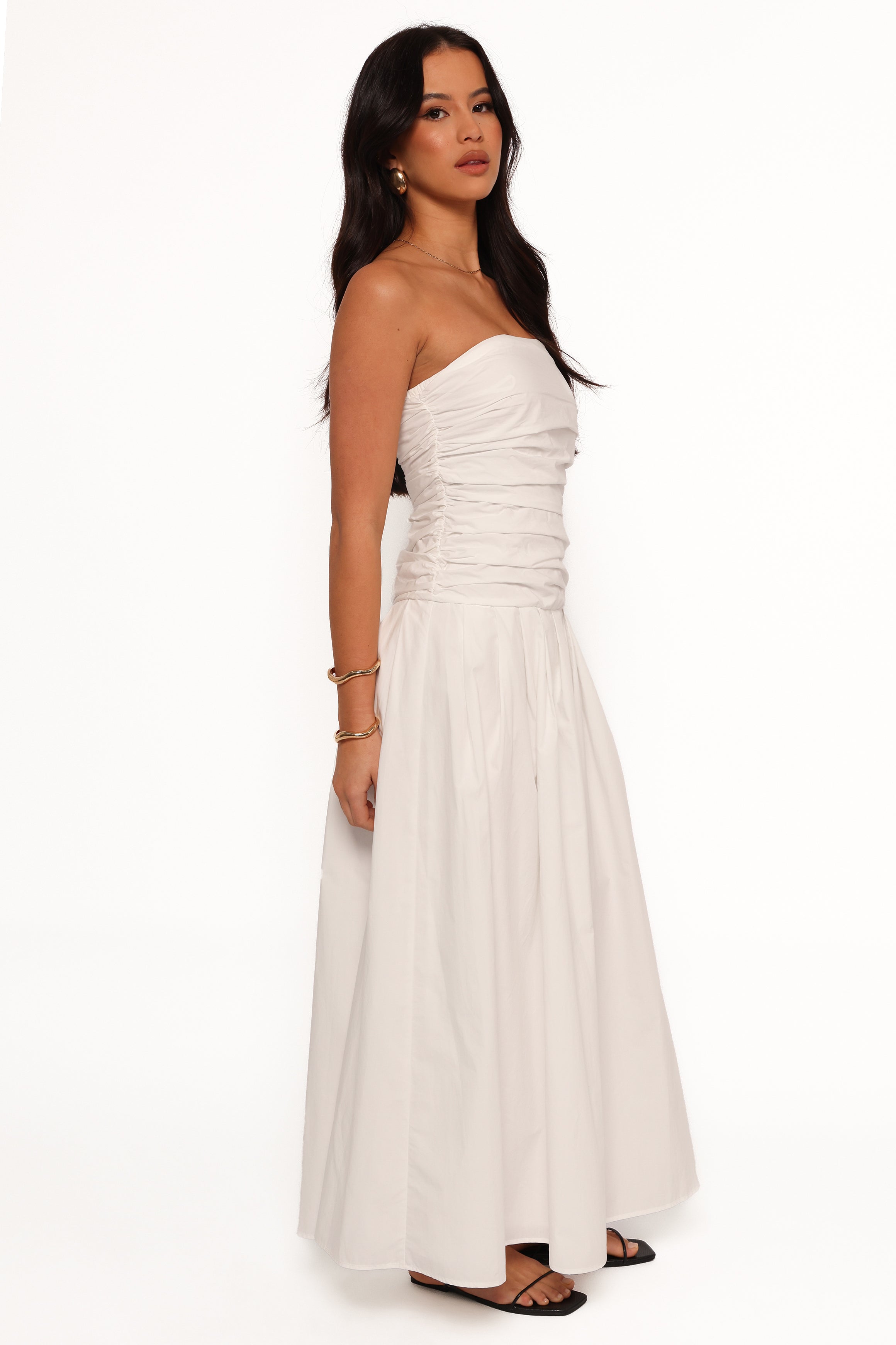 Nell Strapless Maxi Dress - White