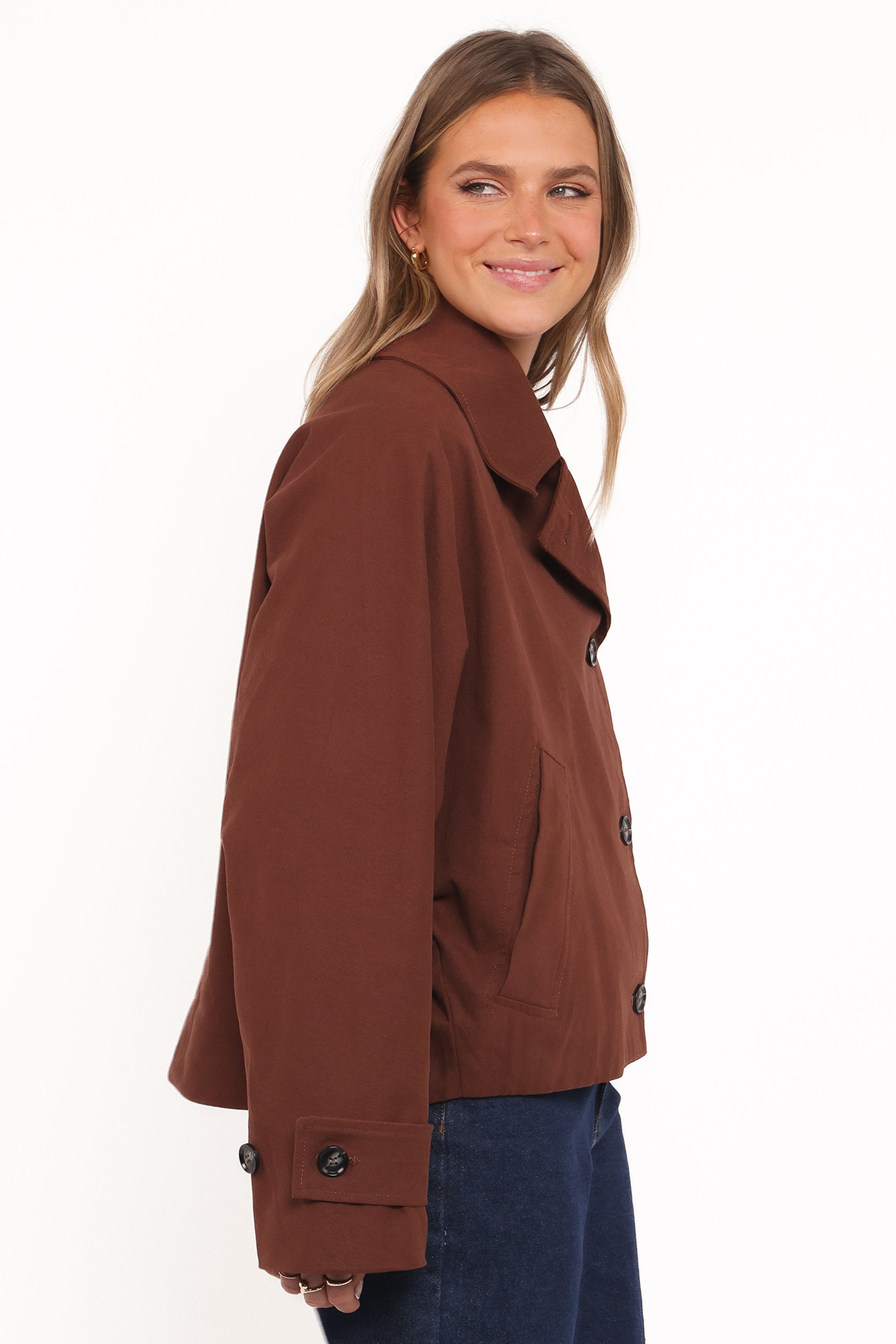 Notion Cropped Trench - Espresso