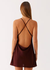 Renegade Feeling Mini Dress - Chocolate