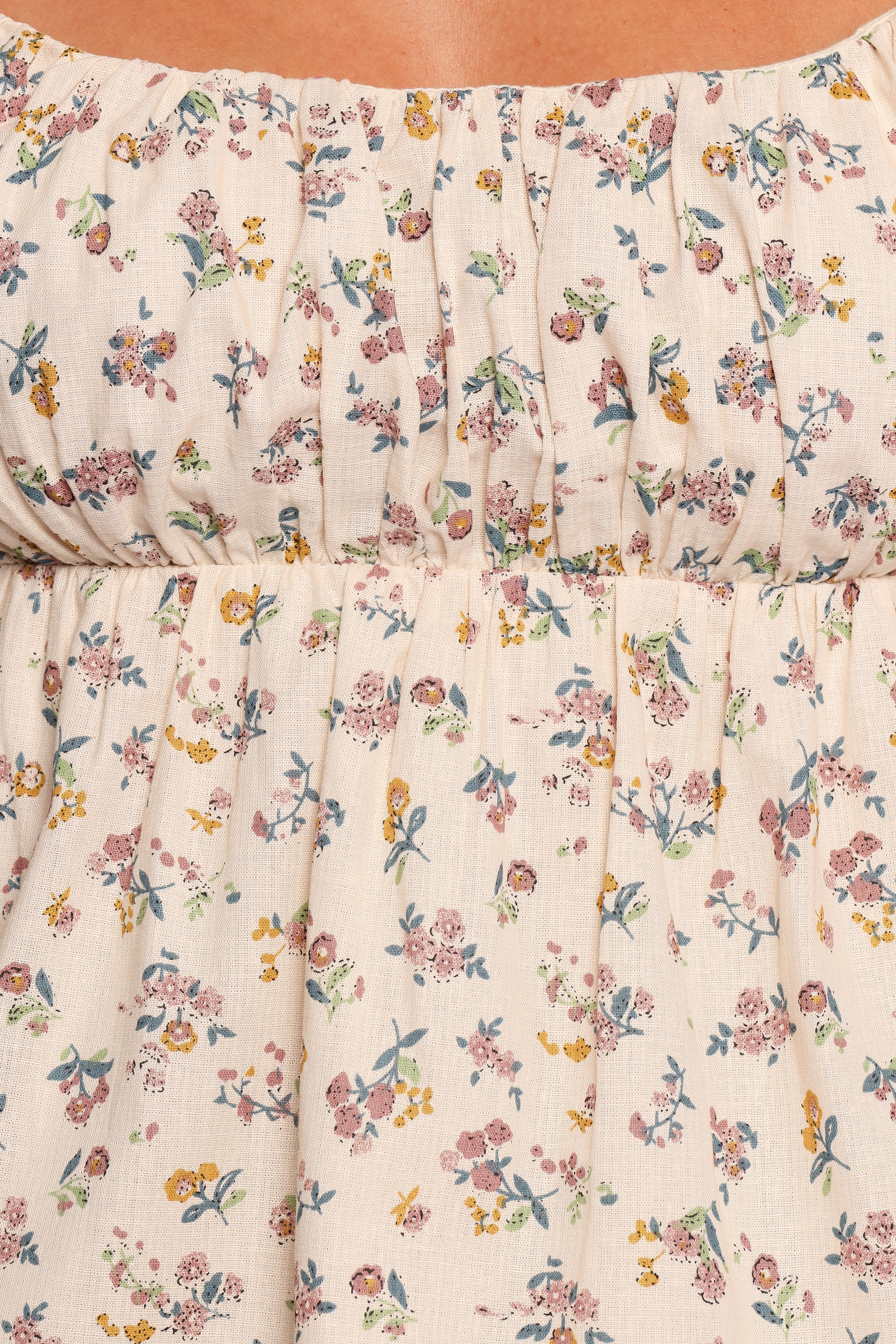 Rhiannon Bow Back Top - Cream Multi Floral