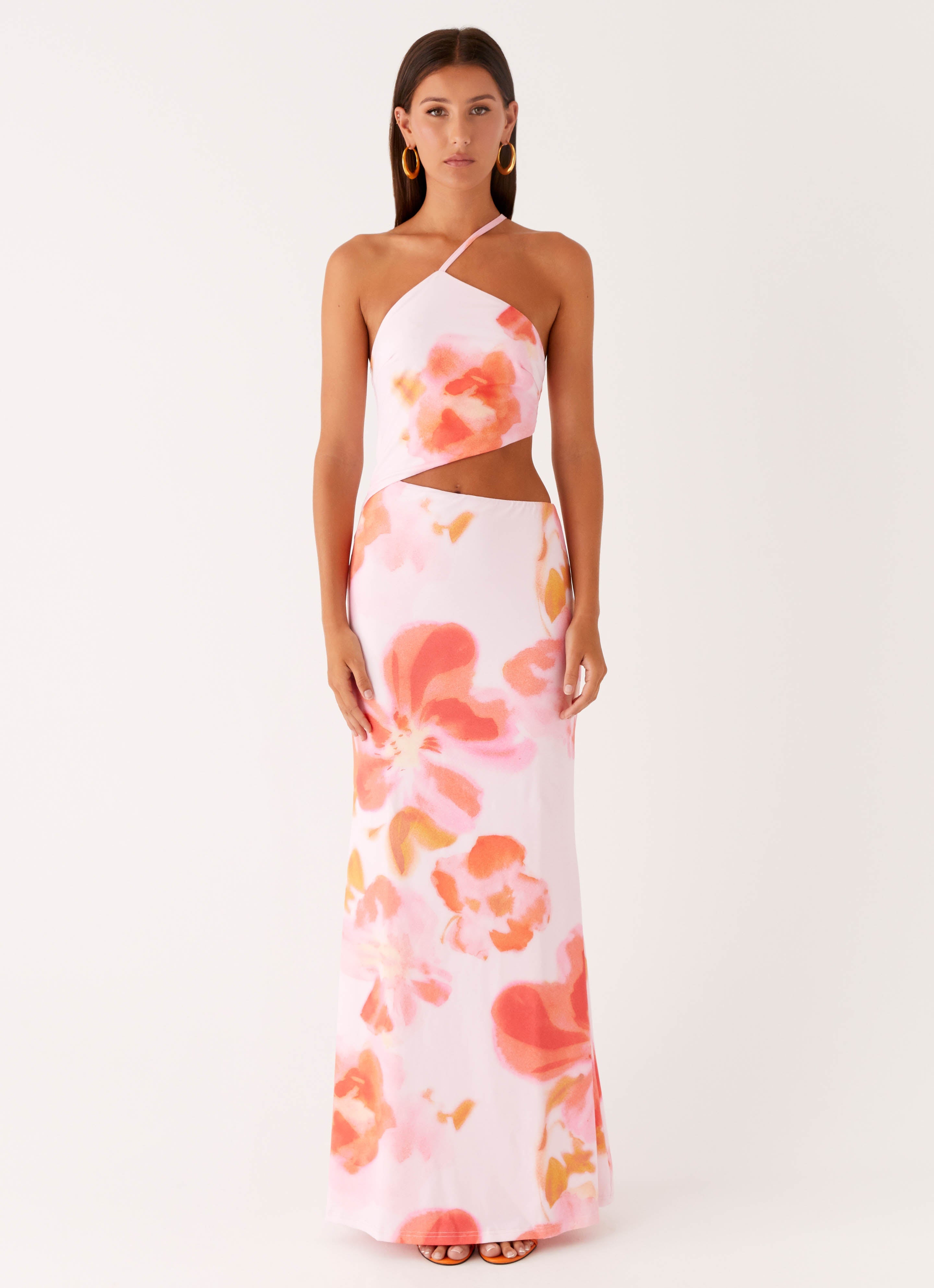 Riano Cut Out Maxi Dress - Blushing Blossom