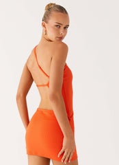 Riano Cut Out Mini Dress - Fire Orange