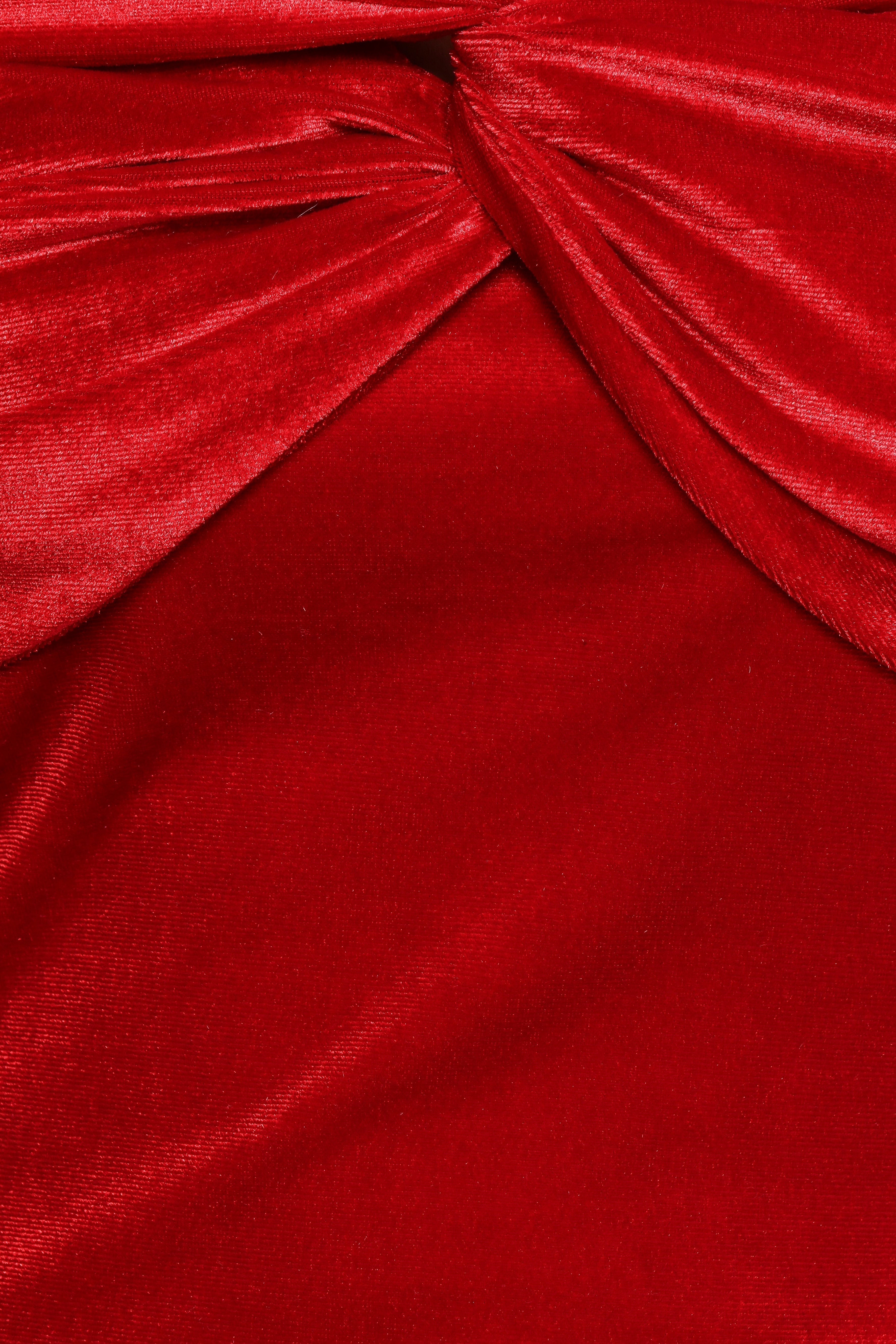 Rita Velvet Off Shoulder Top - Red