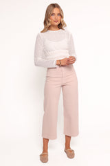 Riven Shirred Top - White